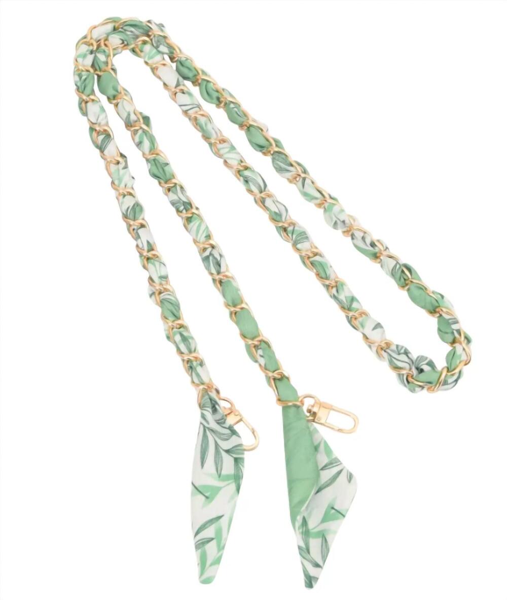 NEW GEMELLI women's long phone chain in green palm
